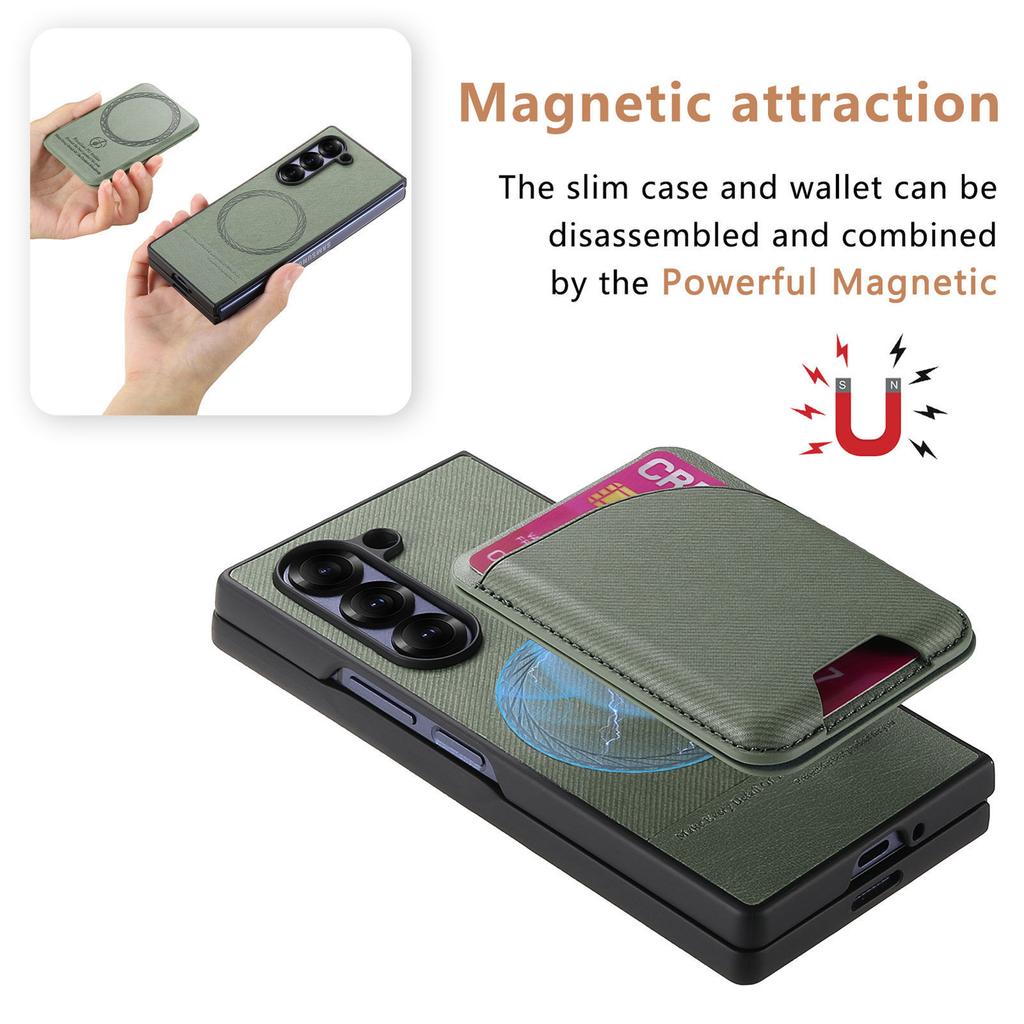2 in 1 Detachable Magnetic Wallet Case with Card Holder Phone Case for Samsung Galaxy Z Fold 7 6 5 4 3 Fold7 Fold6 Fold5 Fold4