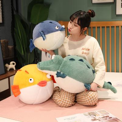 Cute Puffer Doll Plush Toy Chubby Crocodile Doll Children Soothing Pillow Rag Doll Girl Birthday Gift