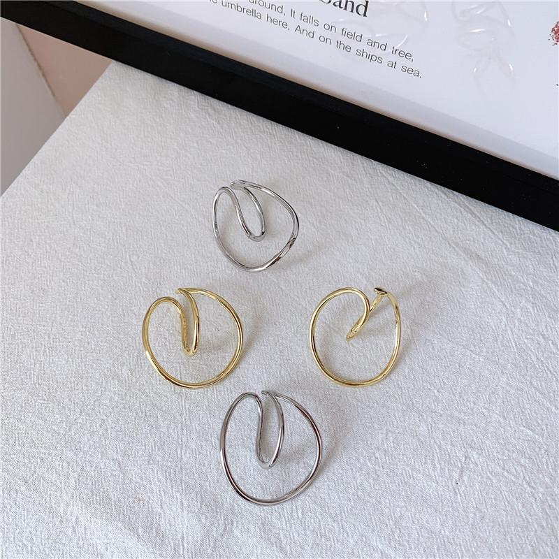 Vintage Geometric Irregular Curve Clip Earrings For Women Ear Cuff Wrap Non Pierced Earings Fashion Jewelry