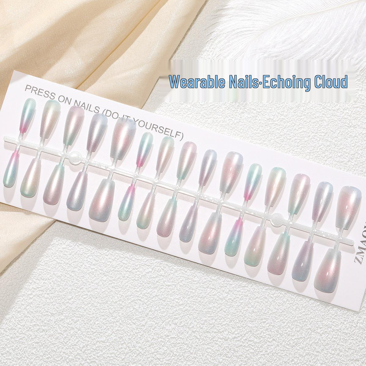 

T263 Cloud Gradient Cat Eye Removable False Nails - XS/S/M