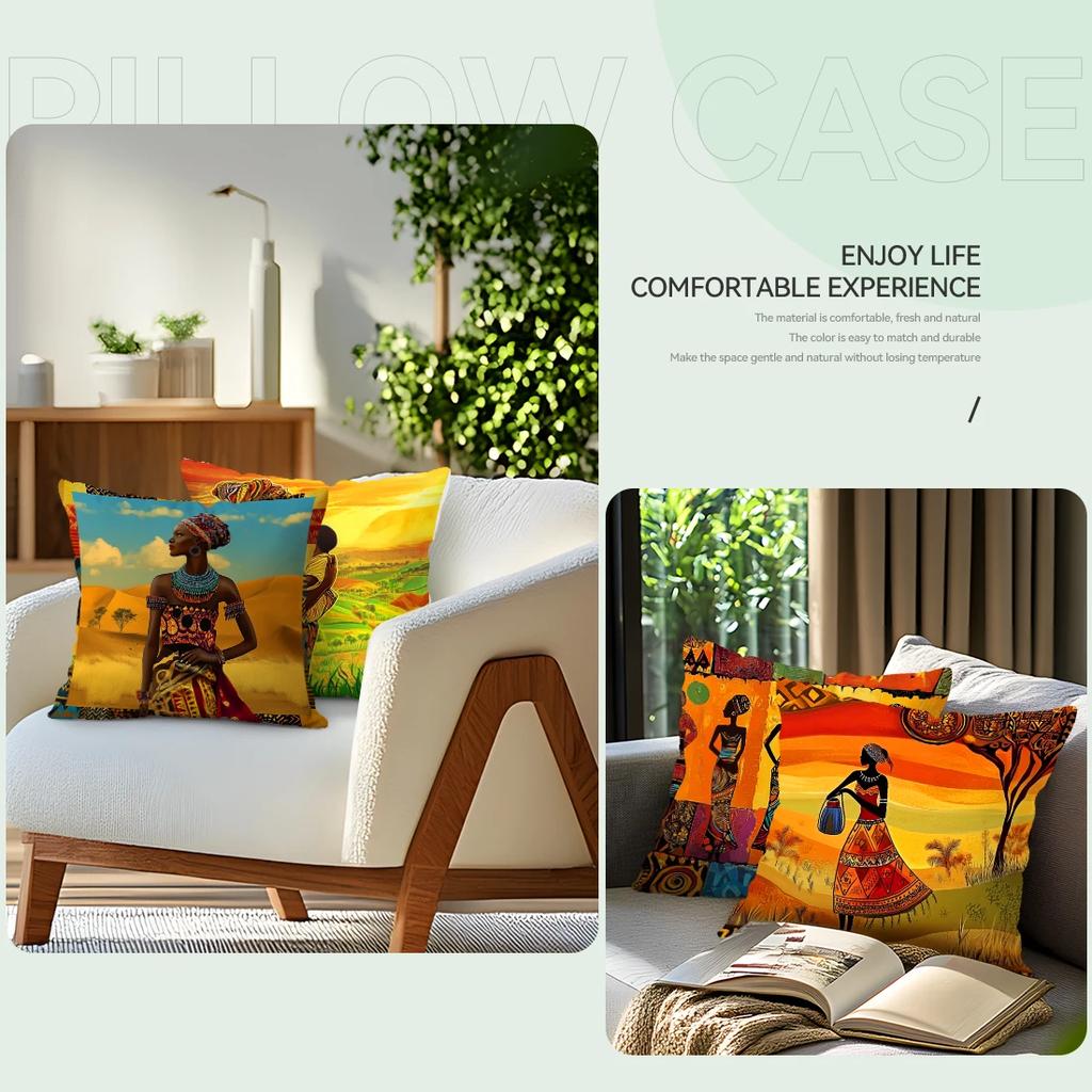 Traditional African Ethnic Style Cushions Pillowcase Cushion Cover Throw Pillow Sofa Decoration Pillowcover Home Car Decor