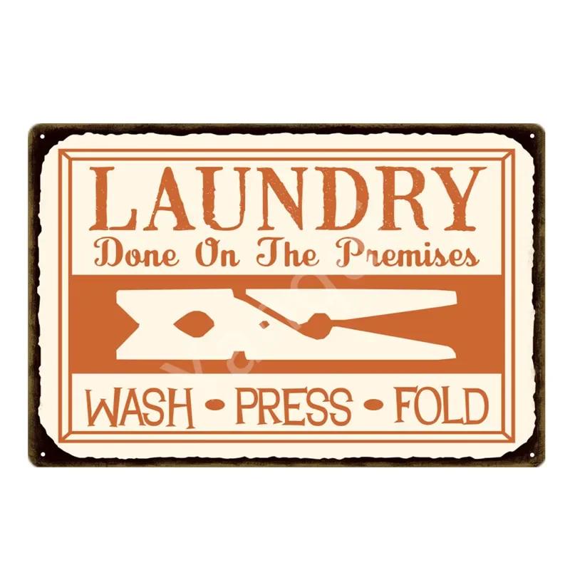 Kitchen Plaques Laundry Vintage Metal Plates Pub Cafe Bar Decorative Signs Wall Stickers Tip Board Art Poster Home Decor YL