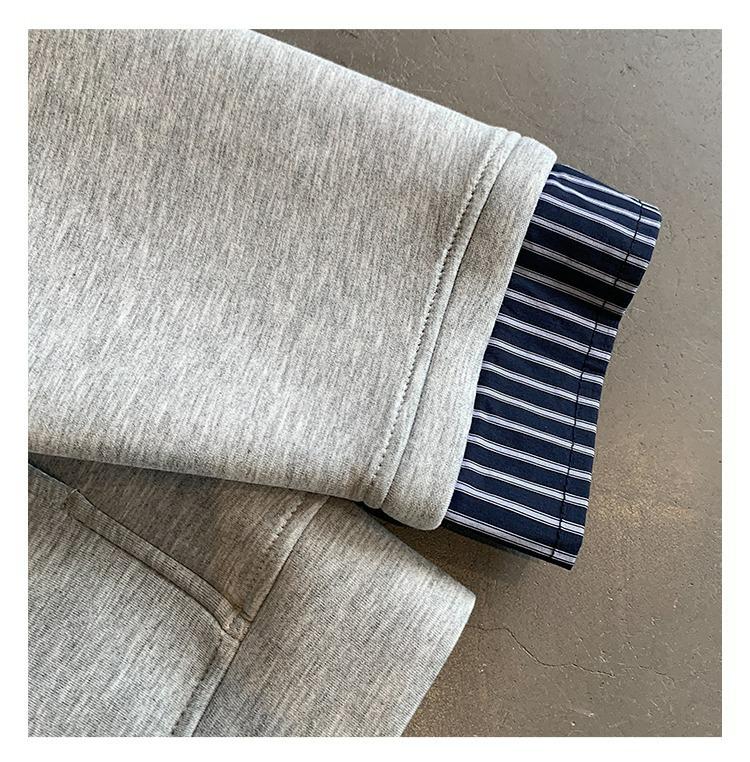 Men's 2026 Trendy Fake Two-Piece Hoodie Jacket - Button Design, Old Money Style, Casual Loose Fit