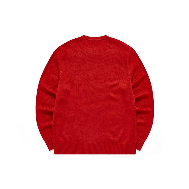 Fila Year Of The Tiger Limited Edition Logo Letter Jacquard Sports Crewneck Sweater Men Sweater Legendary-Red F11U219403F-RD
