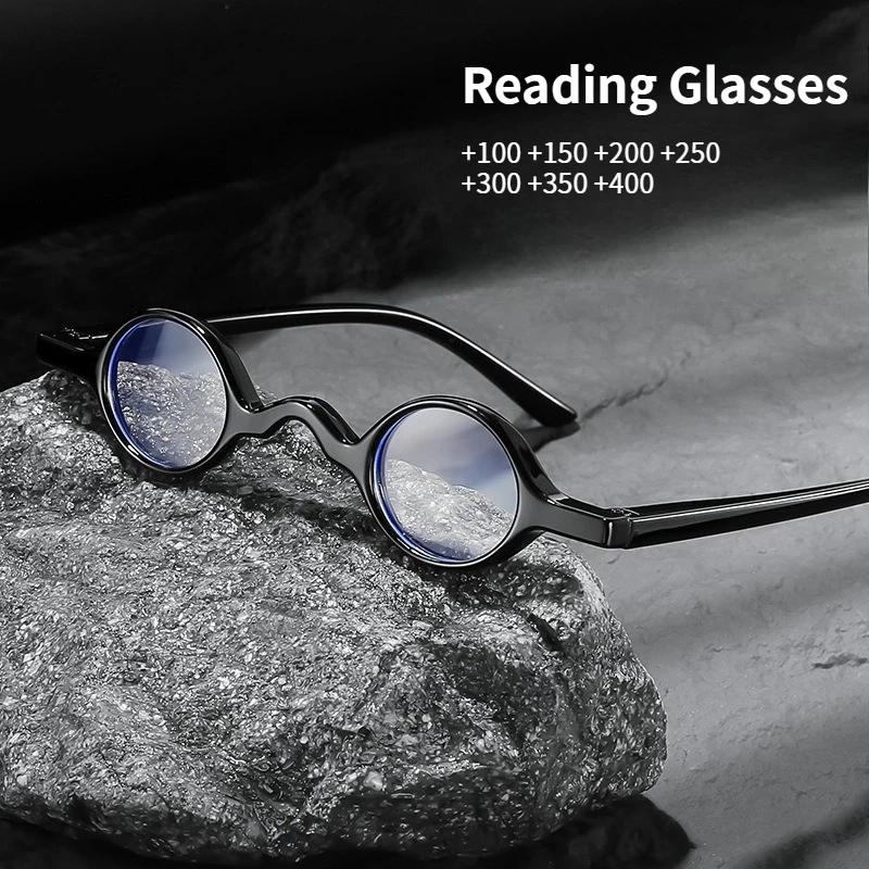 Small Round Reading Glasses Men Retro Anti Blue Light Goggles Vintage Hyperopia Eyewear Presbyopia Eyeglasses +1 +1.5 +2.5 +3.0