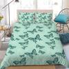 3D Vintage Butterfly Duvet Cover Set, Retro Insect Print Soft Microfiber Bedding Set With Pillowcases