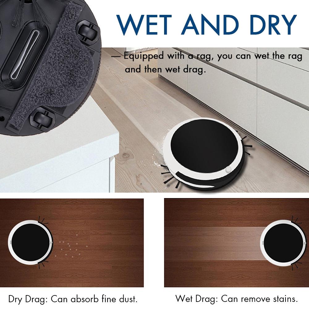 7W DC 5V Rechargeable Automatic Smart Sweeping Robot Vacuum Cleaner Strong Suction 3 in1