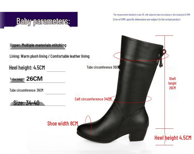 Cross42 Women's Mid-Calf 2020 Martin Boots - Large Size, Square Heel, Mid-Heel, Comfortable British Style for Moms