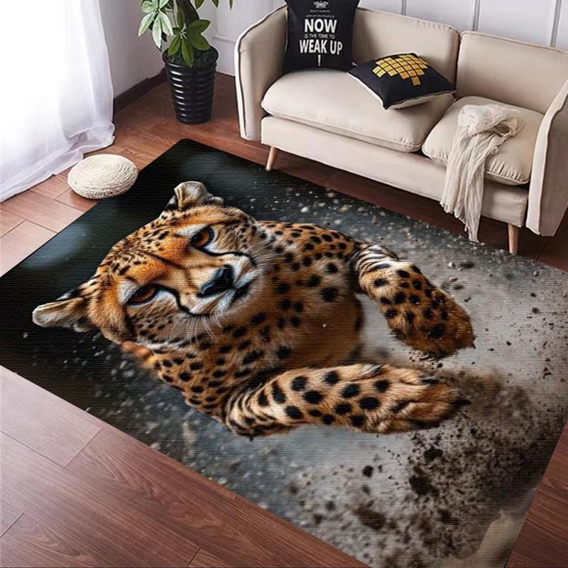 Rose leopard print carpet African cheetah room decoration Large Area Rugs Living Sofa Doormat Non Slip Hallway Balcony Floor Mat