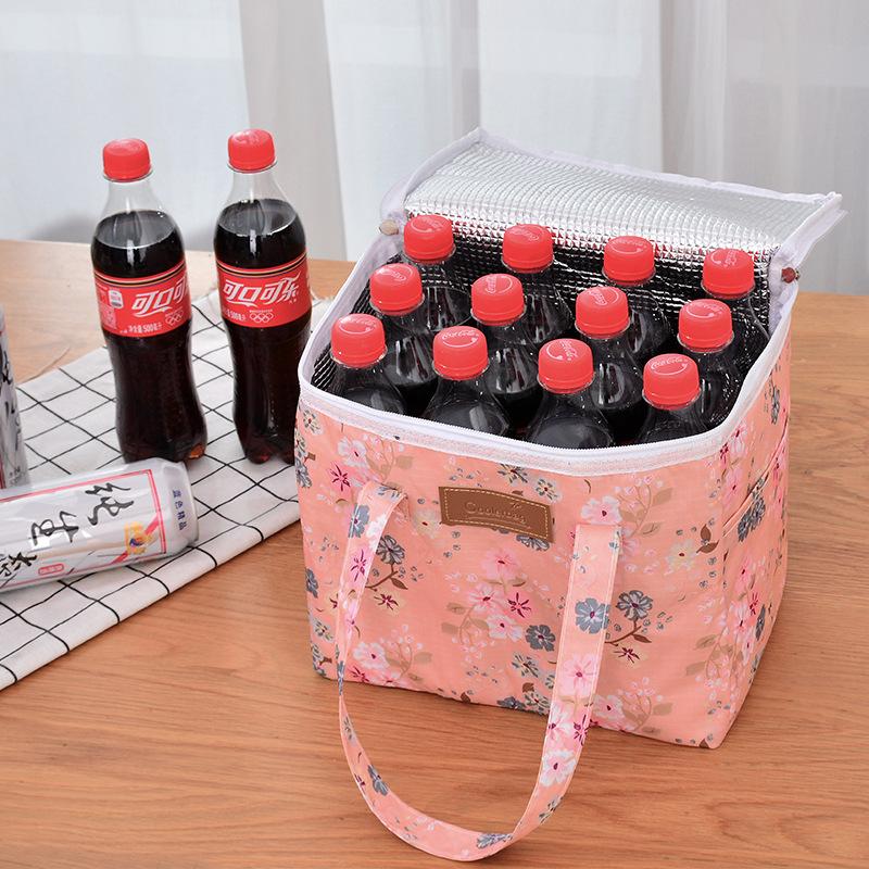 Printed Outdoor Picnic Bag Ice Pack Takeaway Insulation Pack Fresh Portable Lunch Box Bag Travel Food Storage Breakfast Bag