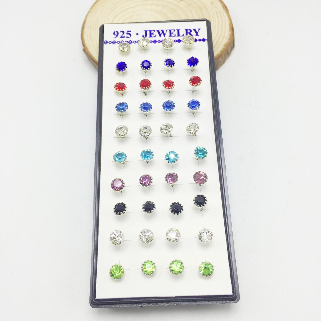 Plated Needle Silver Mini Stud Earrings Unisex Jewelry Fashion Gifts Simple