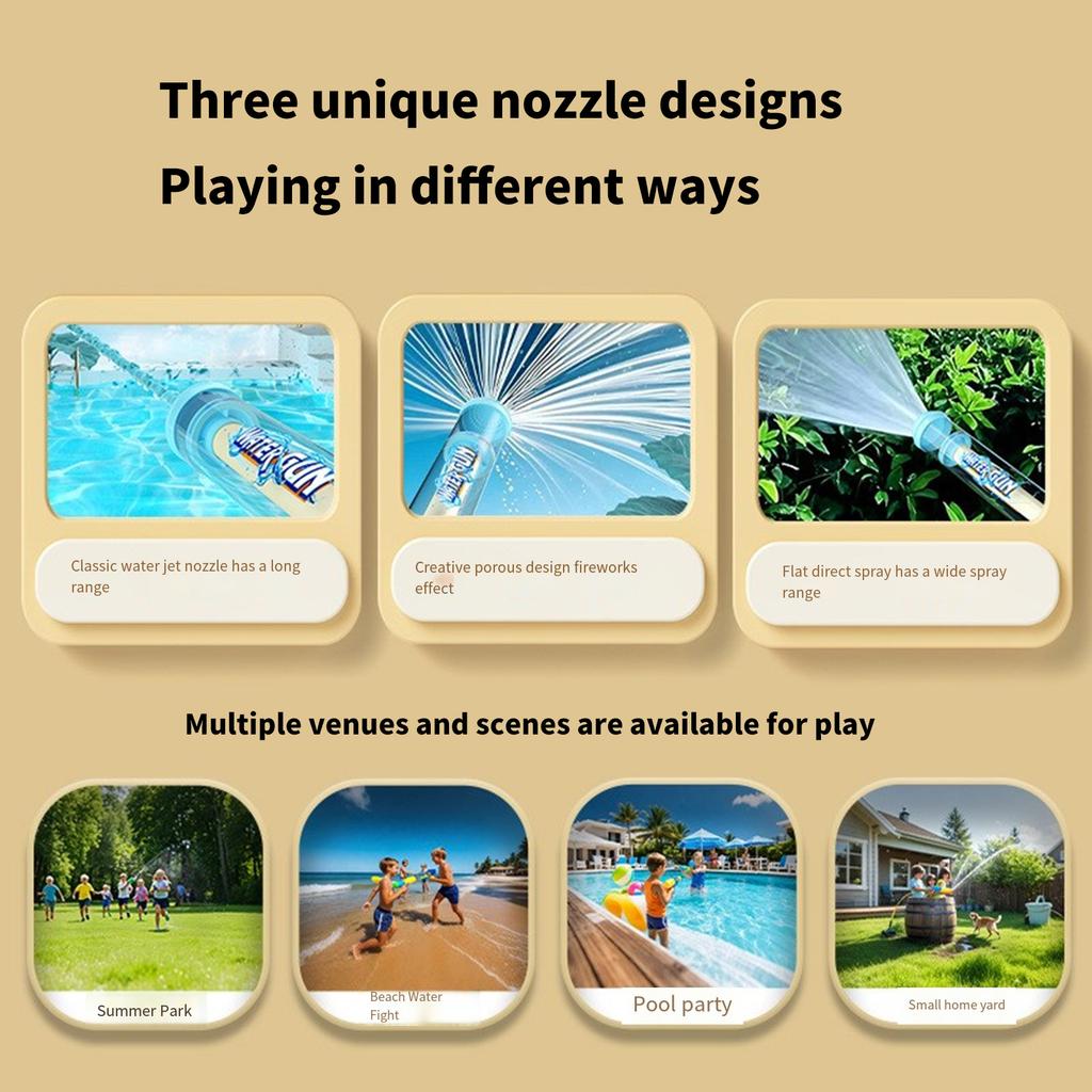 Popular Water Guns Water Squirting Blaster With Pull Out Design For Kids Safe And Exciting Outdoor Water Fighting Game