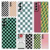 Checkerboard Plaid Checked Phone Case For Samsung Galaxy S23 Ultra S22 5G S20 S21 FE 5G S10E S9 S8 S10 Plus Soft Clear Cover