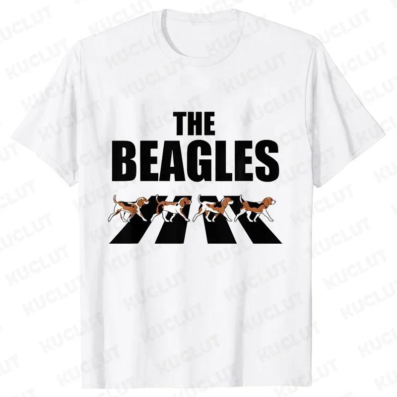 Das The Beagles Crazy Beagle Dog Musterdruck, Herren locker, lässig und vielseitig 100% Baumwolle hochwertiges Kurzarm-T-Shirt