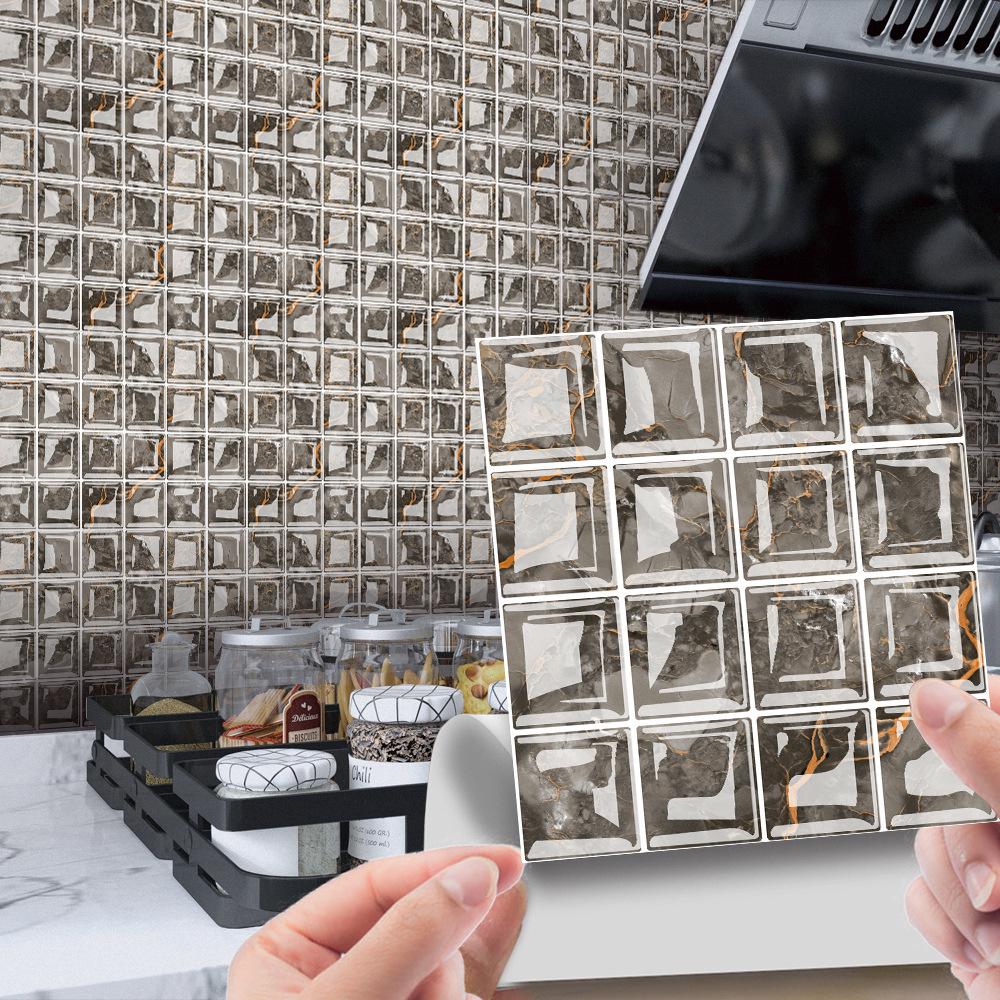 3D Mosaic Tile Sticker - Creative, Bright Film, DIY Wall & Floor Decor