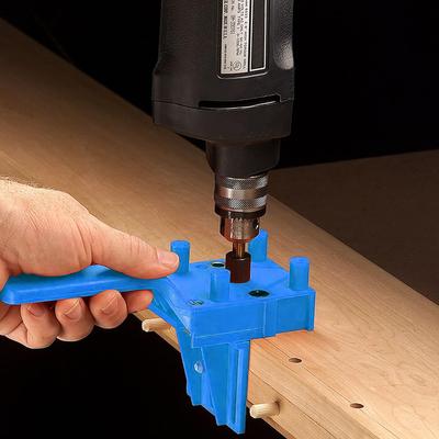 Perforator portabil din plastic ABS, 6/8/10 mm, pentru prelucrarea lemnului, albastru