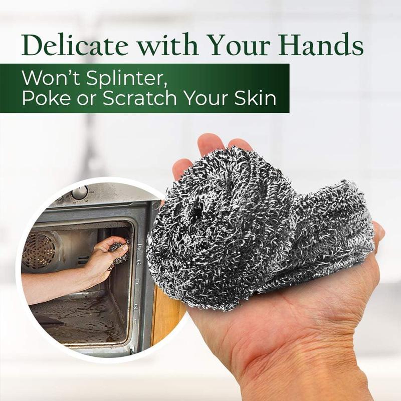 410 Stainless Steel Scouring Pads, 20 Pcs for Heavy Grease. 31x31cm, Bubbles Rich, Durable, Not for Non-Stick