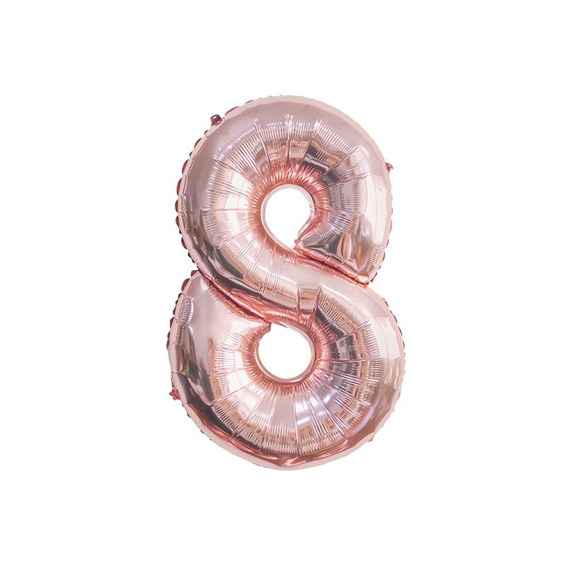 32 Inch Rose Gold Digital Aluminum Film Balloon Decoration Birthday Party Wedding Decoration Scene Aluminum Film Balloon