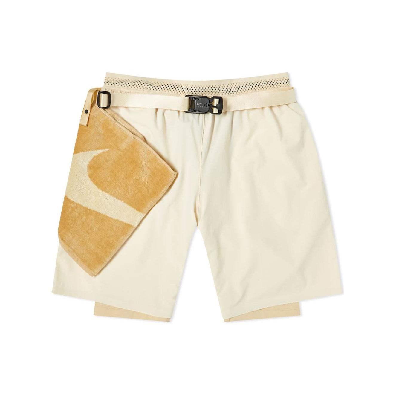 Nike x MMW Crossover SS22 Solid Color Belt Straight Shorts Creamy White Men s DD9439-280 XL