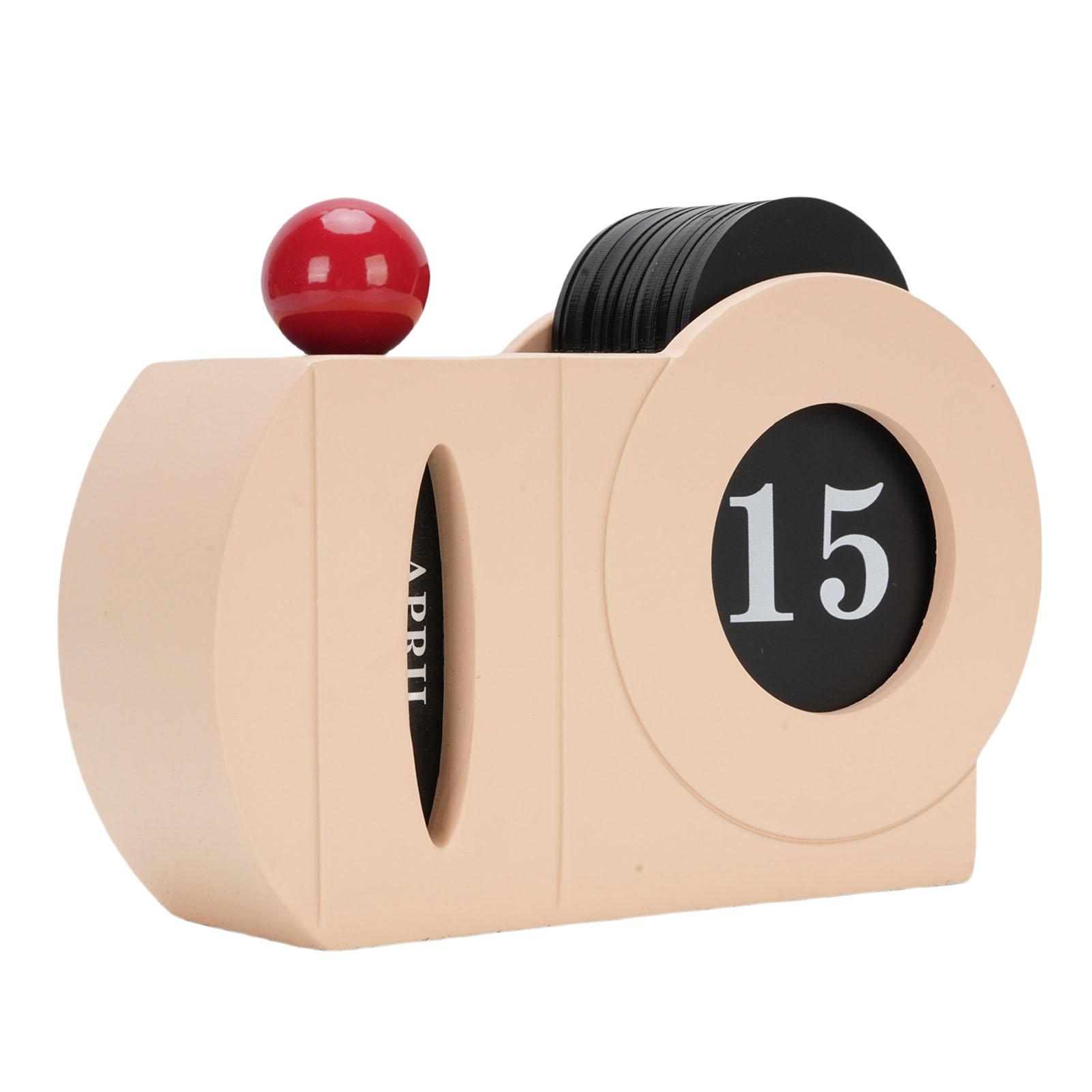 

Desk Perpetual Calendar Reusable Wooden Calendar Vintage Table Calendar Decoration Month Date Display for Home Office