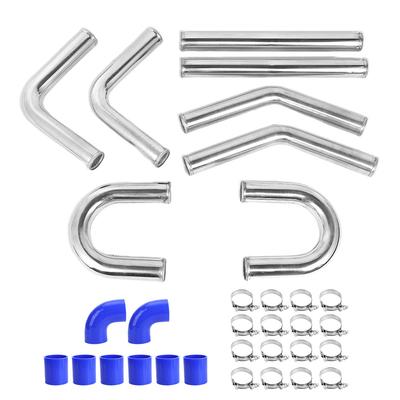 2,5 Zoll Ladeluftkühlerrohr Universal Aluminium Gerade 180 90 45 Grad Rohr mit Schlauchschellen-Klemme-Kit