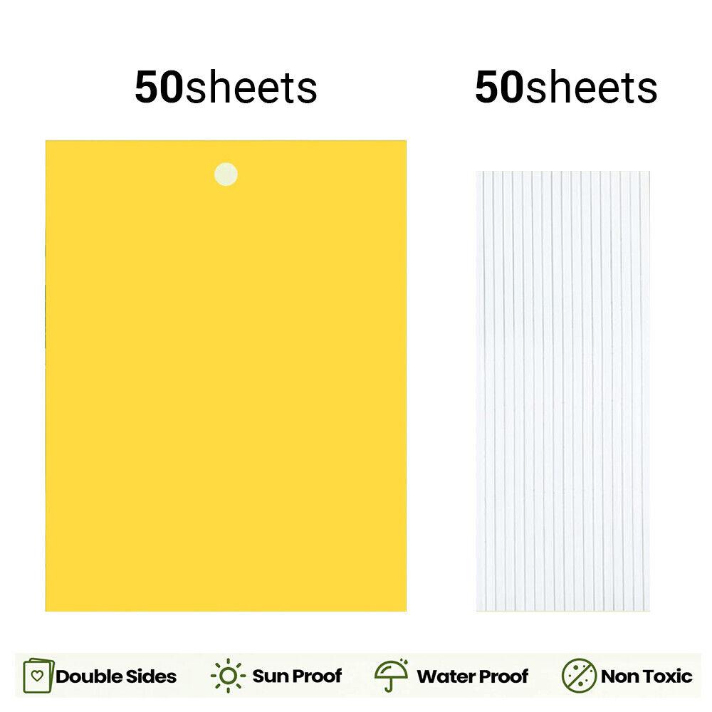 50x Klebefalle Fruchtfliegen Fliegenfalle Insekt Gelbe Klebefallen Klebefliegenpapier