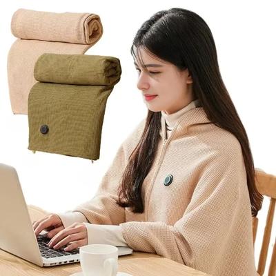 Adjustable 3 Levels USB Electric Heated Blanket Wearable Heated Throw Blanket Office Temperature Machine Washable Warmer Blanket