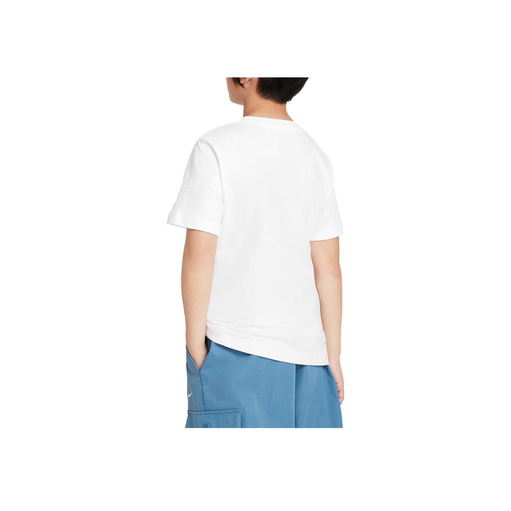 Nike Sportswear Crew Neck Printed Short Sleeve T-Shirt Kids Tops White FZ5119-100