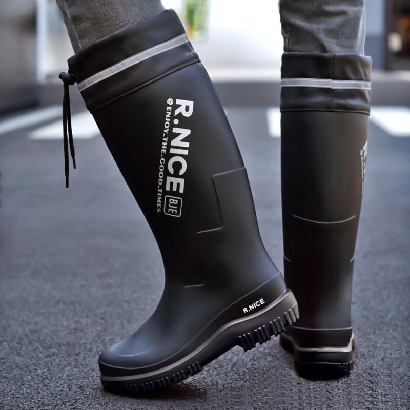 Men s Anti-Slip Waterproof High-Top Rain Boots