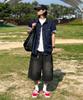 BLOND9 [Set] Pocket Half Denim Shirt + Bermuda Shorts Set