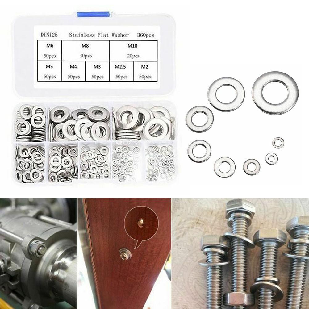 360 шт. плоских шайб из нержавеющей стали — фото 4