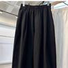 Damen High Waist Schwarze Weite Beine Lässige Hose - Große Größen