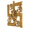 Lord Ganesha On Om Swastik Metal Golden Wall Hanging