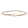 Pearl Black Leather Waist-Cinching Belt for Women - Stylish and Versatile Thin Waistband