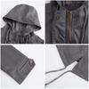 Baumwolle Mit Kapuze Windjacke frauen Frühling Herbst Lose Einfarbig Langarm Kordelzug Chic Jacke S-3XL