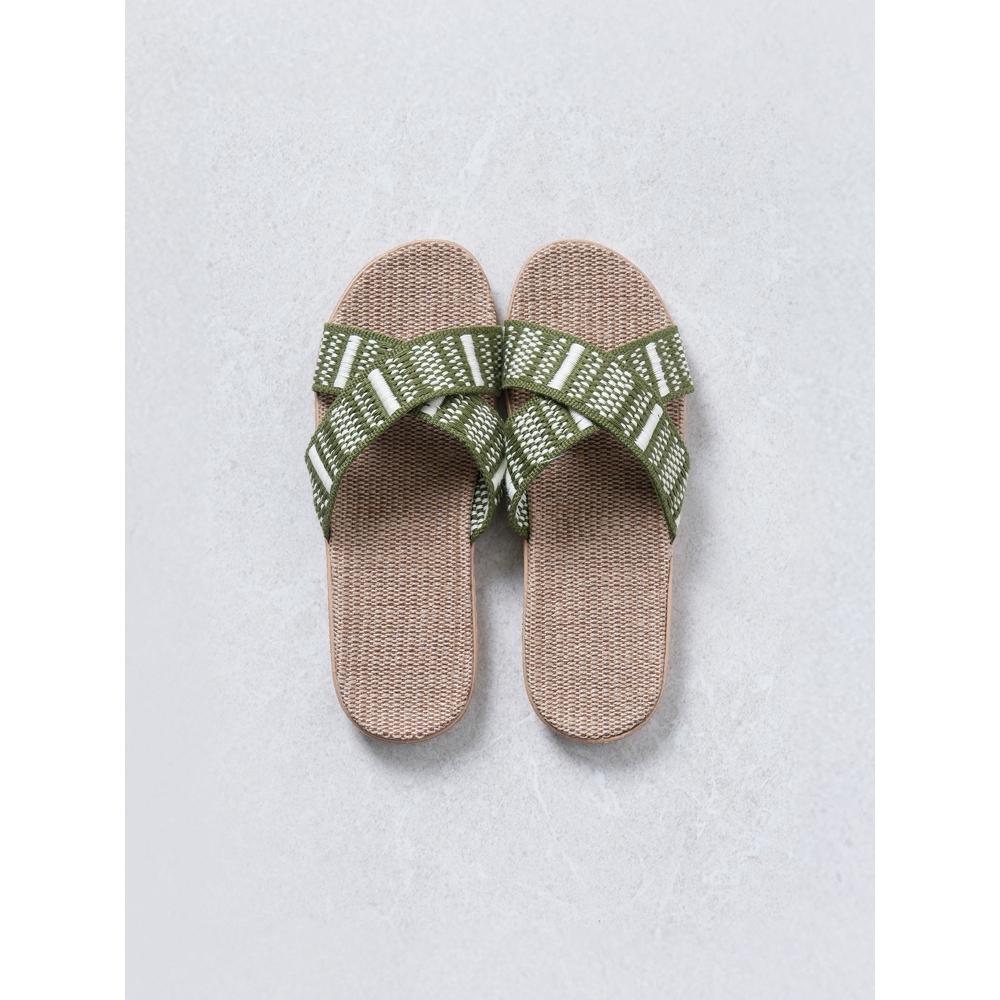 Daiso Rural Vacation Linen Slippers 260 To 280 Mm