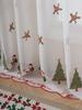 1PC Christmas Santa Claus Embroidered Sheer Pole Curtain for Living Room Bedroom Festive Atmosphere Decorative Window Treatment