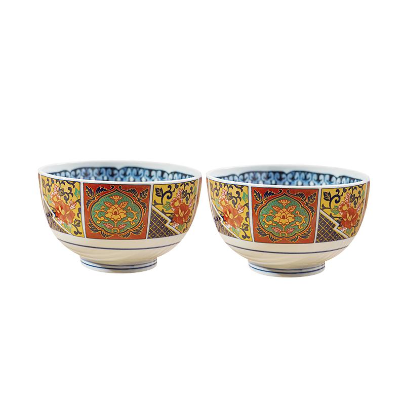 Mino Ware Japanese Gold Koyi Rice Bowl Set 5 inches