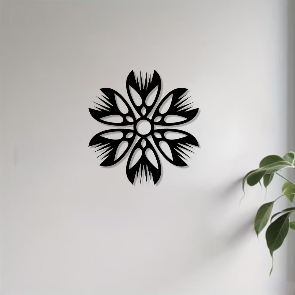Tribal Flower Metal Wall Art Exotic Rust Resistant Iron Decor for Bedroom Garden Fence New Year Easter Gift Unique Cultural Farmhouse Hanging Ornament