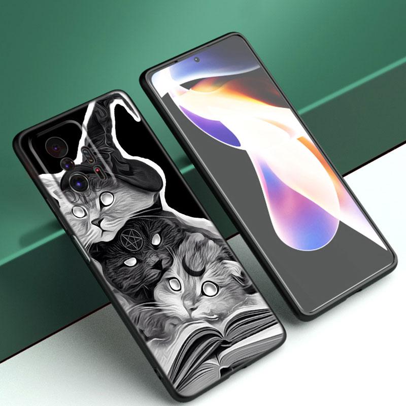Wiedźma i Kot Etui na Telefon na Zamówienie Dla Xiaomi Mi A2 8 9 SE Note 10 10T 11 12 Lite 9T 11T 12S 12T Pro A3 6X 12X Miękkie TPU Czarne Etui
