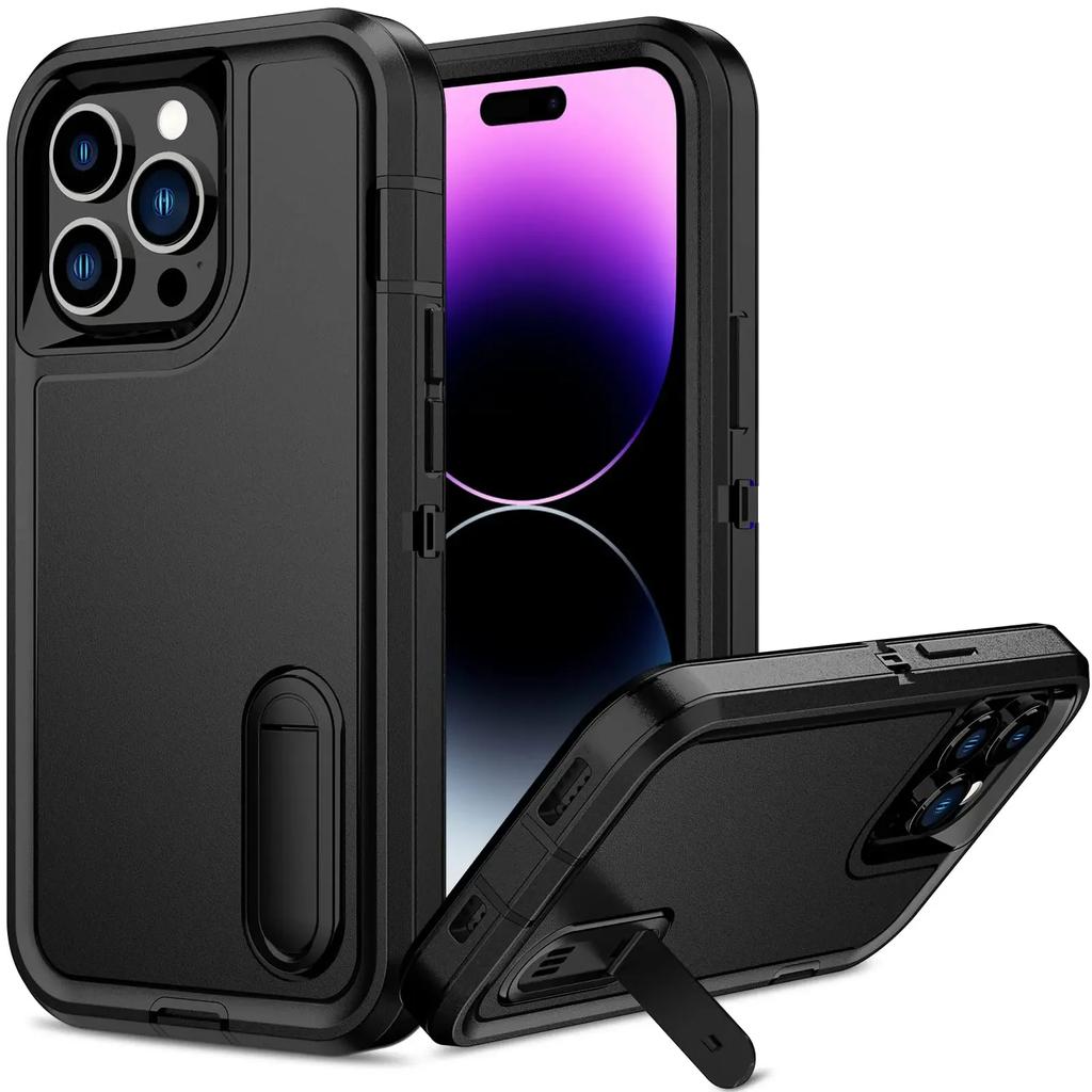 Case For iPhone 16 11 13 12 14 15 Pro Max XS XR 8 Plus Heavy Duty Shockproof Anti-Scratch Rugged Protective with Kickstand Cover