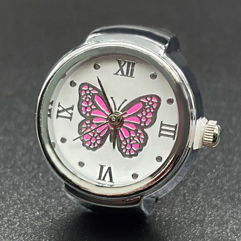 Montre Anneau pour Femmes et Hommes Montre Analogique à Quartz Cadran à Chiffres Romains Bracelet