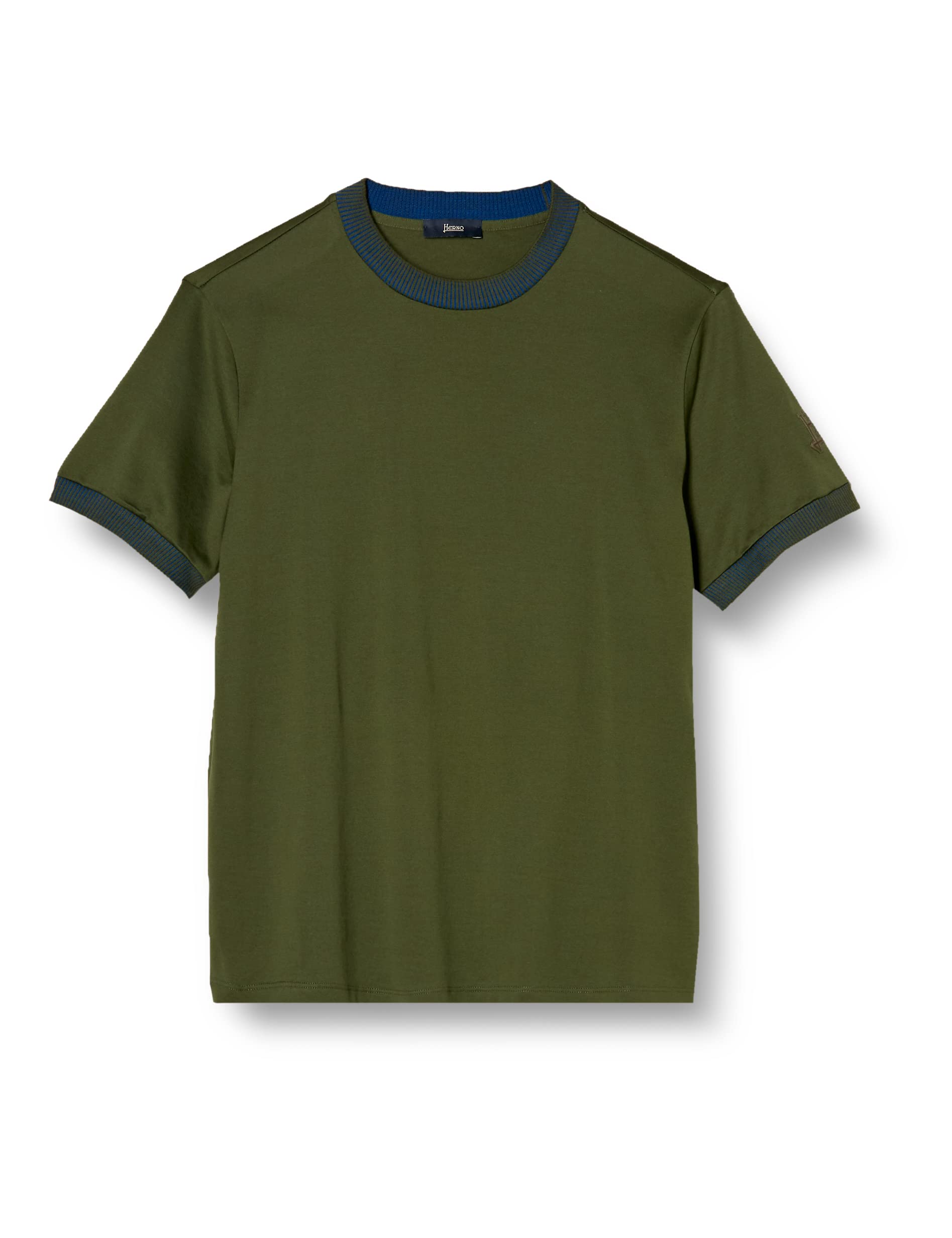 

Herno Retro Superfine Cotton Jersey Crew Neck Rib for Men [Official] T-Shirt зелёный