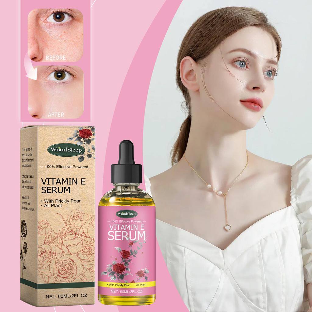 Woodsleep Rose Vitamin E Oil Essence For Radiant Skin Hydration And Nourishment 60ml Bottle