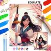 Mulan Cherry Blossom Sword Digital Oil Painting Art Painting Kit Manual Diy Painting for Home Decorations