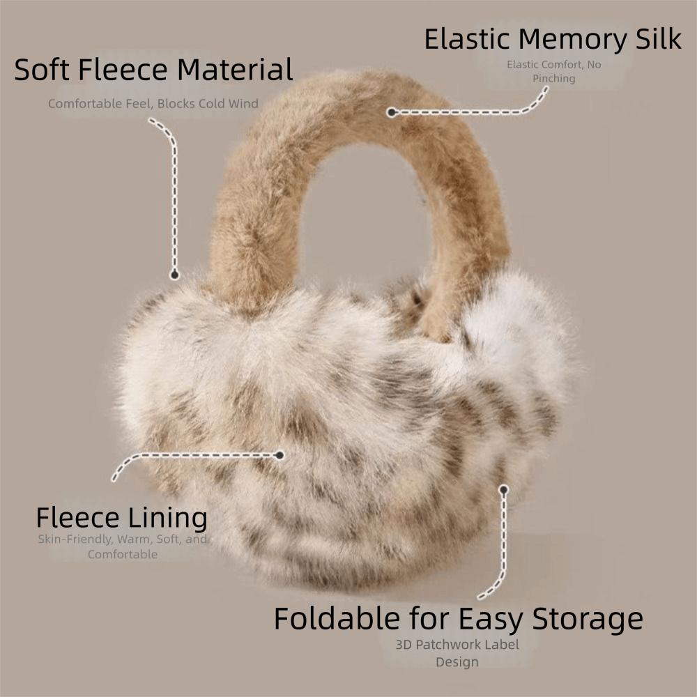 Winter Warm Foldable Earmuffs Cold Protection Leopard Print Soft Earflaps Antifreeze Thickened Faux Fur Ear-Muffs