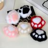 Imitation Mink Fur Cat Paw Keychain – Plush Girly Faux Fur Bag Charm