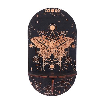 Shelf Display Wall Stand Wooden Carving Pattern Home Candle Holder Craft Display Stand Boho Style  Hanging Stand