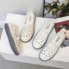 New Small White Shoes With Hollow And Breathable Shallow Mouth Single Shoes And Flat Bottom Doudou Shoes
