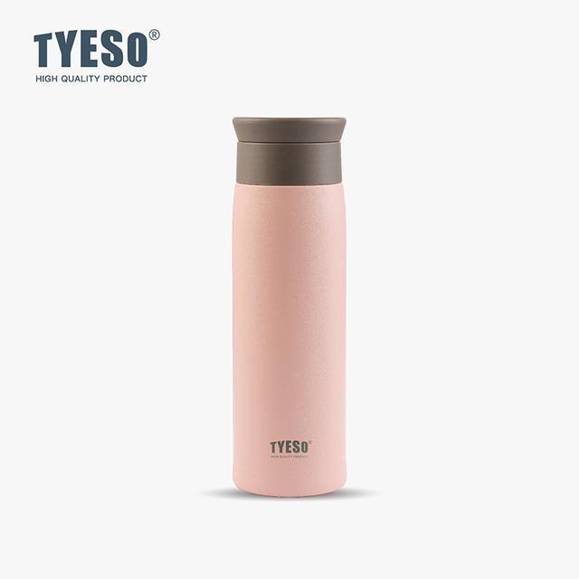 

Tyeso Stainless Steel Insulated Water Bottle Round Shoulder Travel Mug Portable Frosted Ins Design for Men Women Vacuum Flasks 350ML розовый